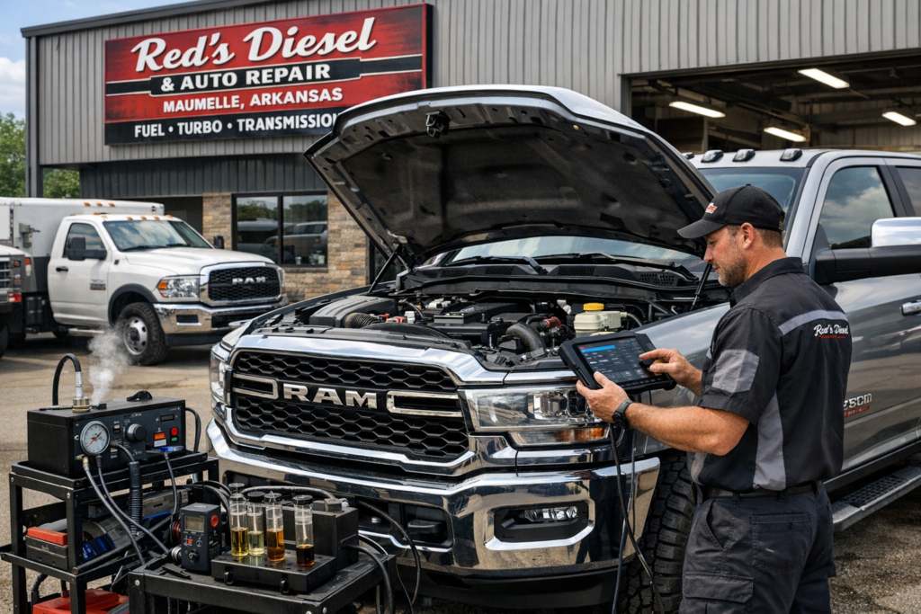 Diesel engine repair at Red Diesel and Auto Repair in Central Arkansas